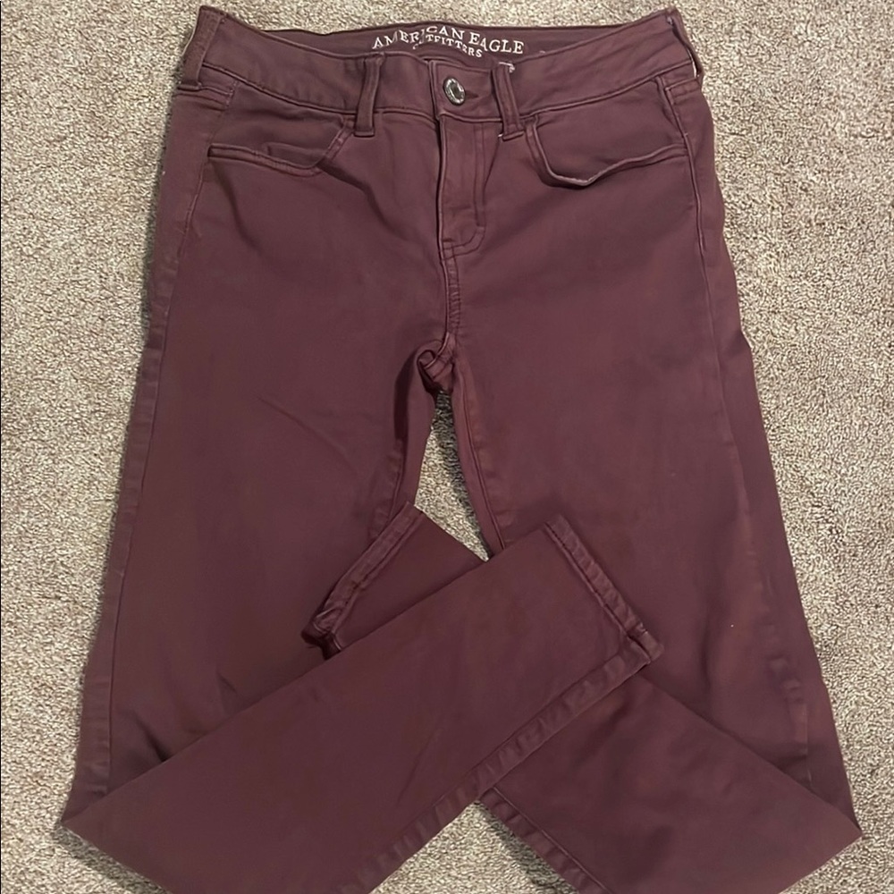 American Eagle Outfitters Women's Burgundy Jeans